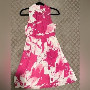 Aysha mini and white mini halter dress